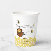 Schattigee hommel zo lief om één 1e verjaardag te  papieren bekers (Voorkant)