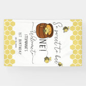 Schattigee hommel zo lief om één 1e verjaardag te  spandoek (Horizontaal)