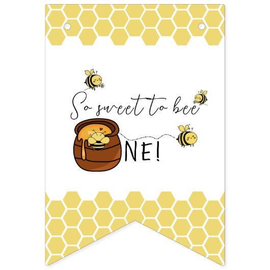 Schattigee hommel zo lief om één 1e verjaardag te vlaggetjes (Eerste vlag)