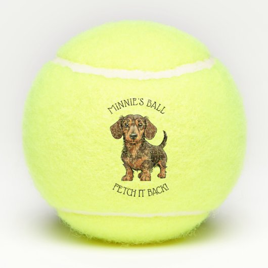 Schattigee hond aangepaste naam tennisballen (Achterkant)