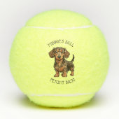 Schattigee hond aangepaste naam tennisballen (Voorkant)