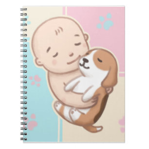 Schattigee Hond & Baby Illustratie Kunst Notitieboek