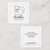 Schattigee hond behandelt maker geïllustreerd Visi Vierkante Visitekaartje (Voorkant / Achterkant)