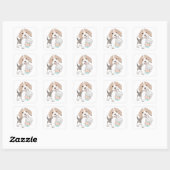 Schattigee hond & beker illustratie vierkante sticker (Vel)