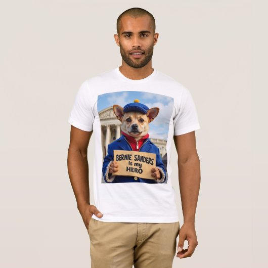 Schattigee hond Bernie Sanders is mijn heldensweat T-shirt (Voorkant volledig)