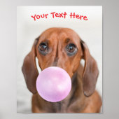 Schattigee Hond, Bubble Gum Bubble, Naam of Berich Poster (Voorkant)