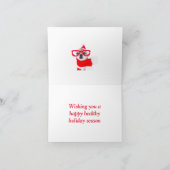 Schattigee hond Chihuahua in Santa Claus Kaart (Binnen)