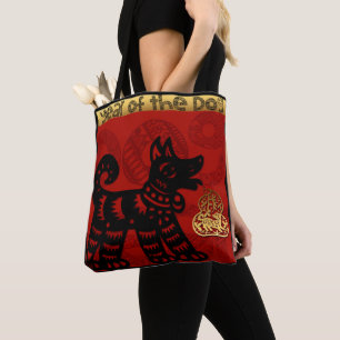 Schattigee Hond Chinees Jaar Zodiac Verjaardag Can Tote Bag