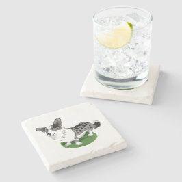 Schattigee hond, Corgi Cardigan. Stenen Onderzetter