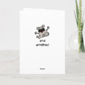 Schattigee hond die 4 knuffels stuurt, mist je kaart (Achterkant)