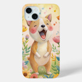 Schattigee hond die met bloemen zingt Case-Mate iPhone case (Achterkant)