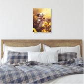 Schattigee hond die viool speelt canvas afdruk (Insitu (Slaapkamer))