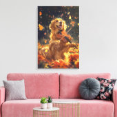 Schattigee hond die viool speelt canvas afdruk (Insitu (Woonkamer))