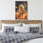 Schattigee hond die viool speelt canvas afdruk (Insitu (Slaapkamer))