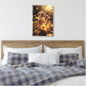 Schattigee hond die viool speelt canvas afdruk (Insitu (Slaapkamer))