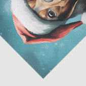 Schattigee Hond Dragen Santa Hat Dachshund Christm Tissuepapier (Detail)