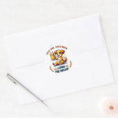 Schattigee hond Drink bier Ronde Sticker (Envelop)