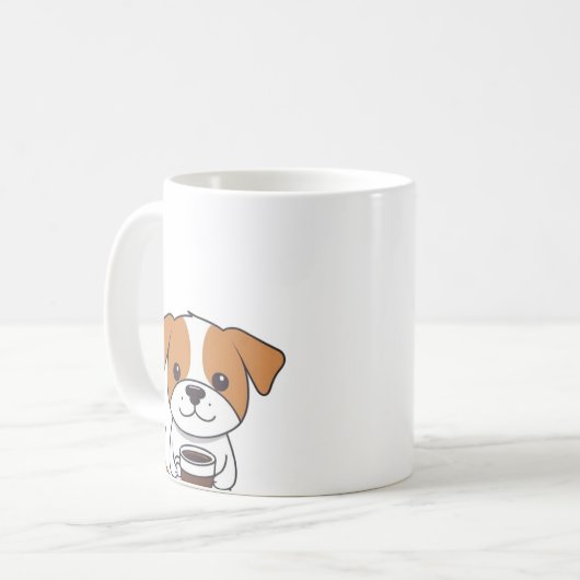 Schattigee hond Drink koffie Mok (Voorkant links)
