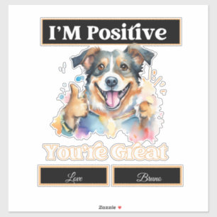 Schattigee hond duimen omhoog Ik ben er zeker van  Sticker