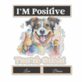 Schattigee hond duimen omhoog Ik ben er zeker van  Sticker (Voorkant)