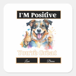 Schattigee hond duimen omhoog Ik ben er zeker van  Vierkante Sticker