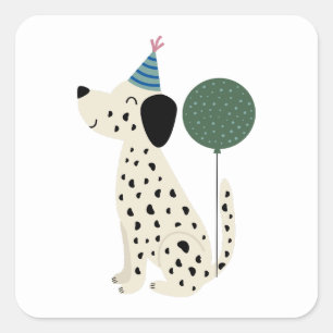 Schattigee Hond Eenvoudig Minimaal Gelukkige Verja Vierkante Sticker
