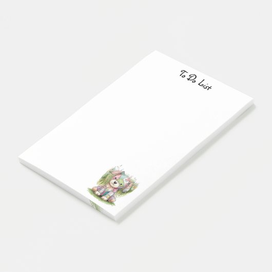 Schattigee hond en aangepaste naam, eenvoudig gepe post-it® notes (Schuin)