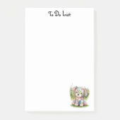 Schattigee hond en aangepaste naam, eenvoudig gepe post-it® notes (Voorkant)