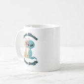 Schattigee hond en buitenaards wezen. Zelfs aliens Koffiemok (Voorkant links)