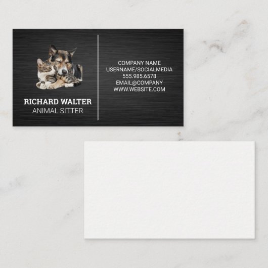 Schattigee hond en Kat | Dierenbescherming Visitekaartje (Voorkant / Achterkant)