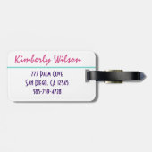 Schattigee hond en kat, reizen, gepersonaliseerde  bagagelabel (Achterkant horizontaal)