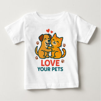 Schattigee hond en kat T-shirt - Love Your Pets Gr