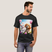 Schattigee hond en kat zijn goede vrienden t-shirt (Voorkant volledig)