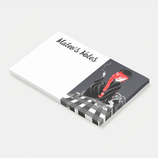 Schattigee hond en meisje in café in Parijs Notiti Post-it® Notes (Schuin)