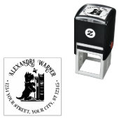 Schattigee hond en vlinder naam retouradres  zelfinktende stempel (In situ)