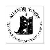 Schattigee hond en vlinder naam retouradres  zelfinktende stempel (Design)