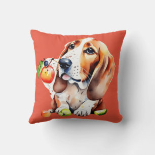 Schattigee hond en vruchten kussen