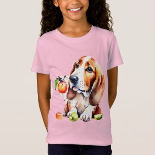 Schattigee hond en vruchten t-shirt