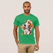 Schattigee hond en vruchten t-shirt (Voorkant volledig)