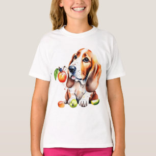 Schattigee hond en vruchten t-shirt