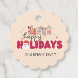 Schattigee hond familie of bedrijf Flat Holiday Ka Bedankjes Labels