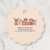 Schattigee hond familie of bedrijf Flat Holiday Ka Bedankjes Labels (Achterkant)