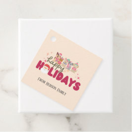 Schattigee hond familie of bedrijf Flat Holiday Ka Bedankjes Labels