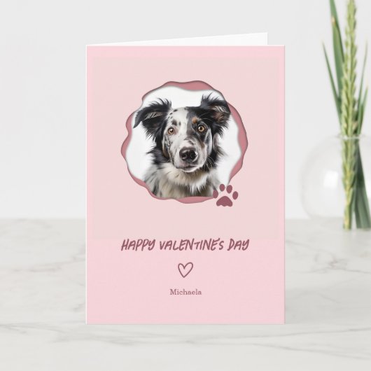Schattigee Hond Foto Hart Valentijnsdag Feestdagen Kaart (Voorkant)
