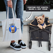 Schattigee Hond Foto Huisdier Naam EST Datum Typog Tote Bag