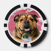 Schattigee hond Franse Bulldog Foto Poker Chips (Voorkant)