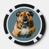 Schattigee hond Franse Bulldog Foto Poker Chips (Achterkant)