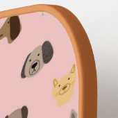 Schattigee hond gezichten roze gepersonaliseerde n pickleball paddle (Links Detail)