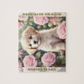 Schattigee hond Golden Retriever Puppy Aangepaste Legpuzzel (Verticaal)
