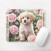 Schattigee hond Golden Retriever Puppy Aangepaste  Muismat (Met muis)